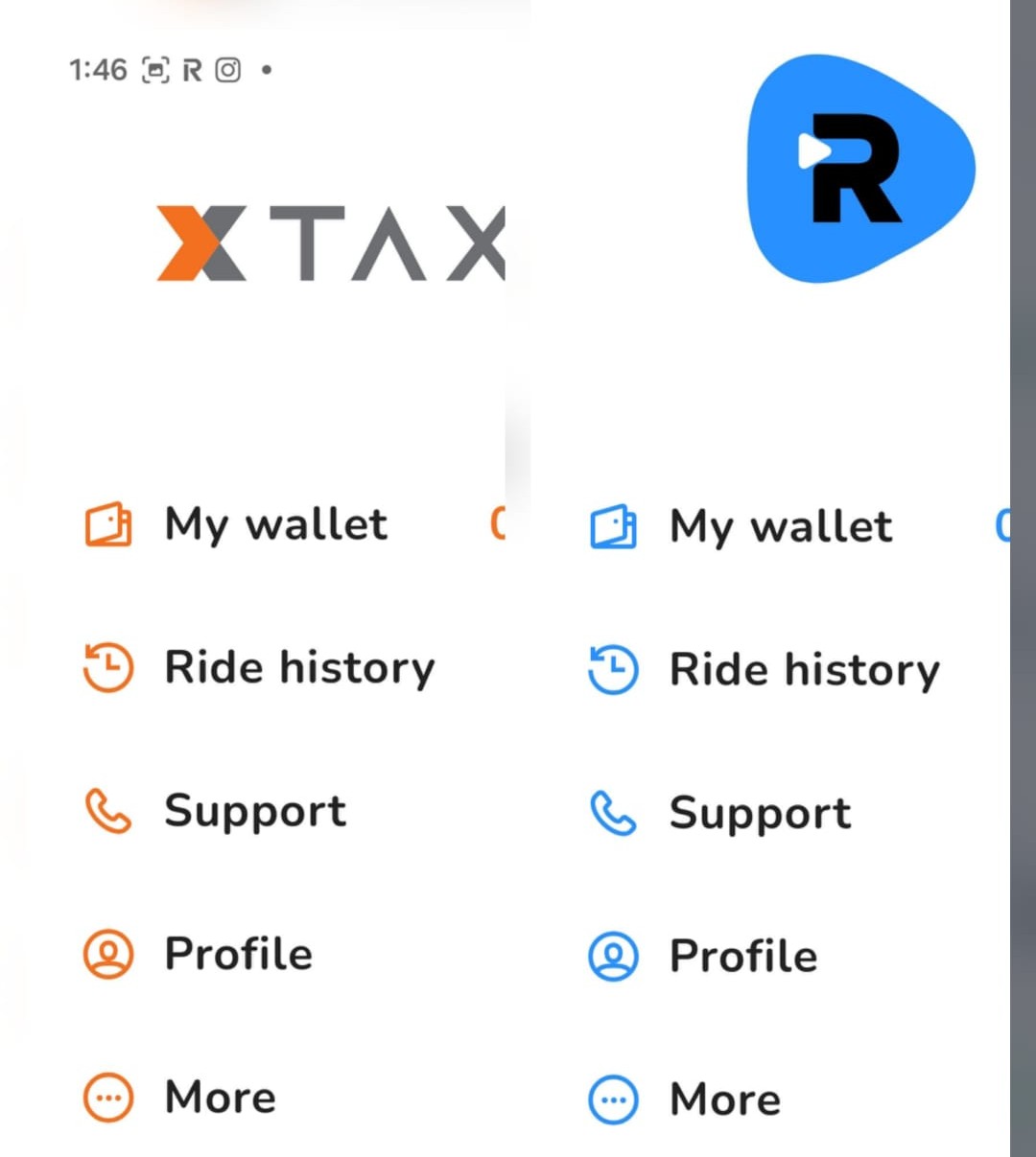 X TAXI un Ruut aplikāciju salīdzinājums